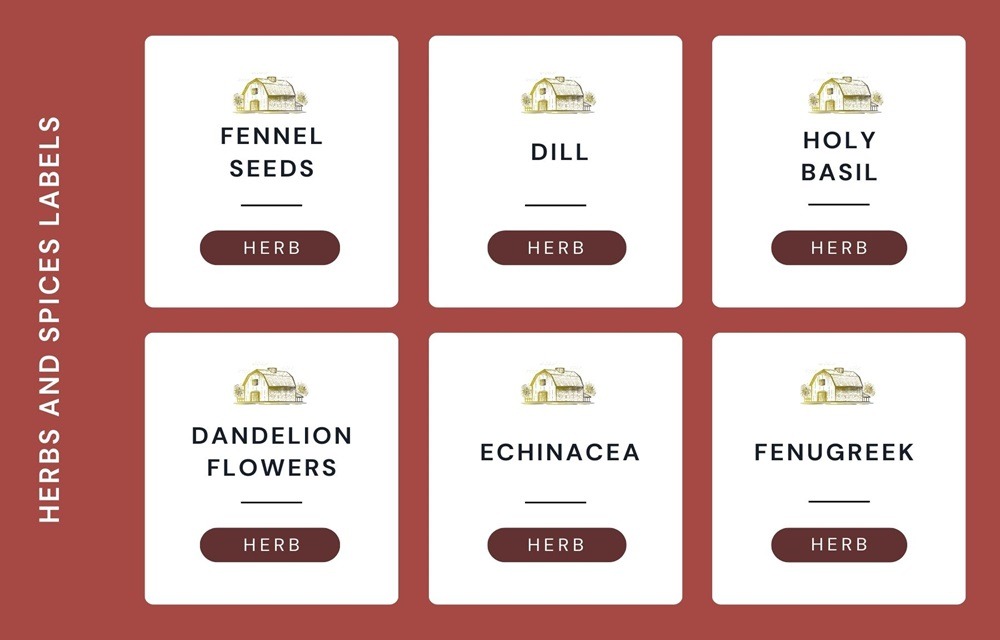 Spices and Herbs Labels #2