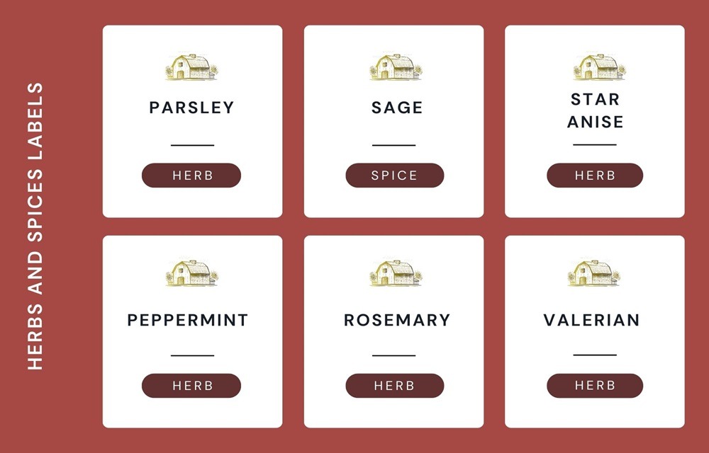 Spices and Herbs Labels #4